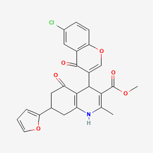 methyl 4-(6-chloro-4-oxo-4H-chromen-3-yl)-7-(furan-2-yl)-2-methyl-5-oxo-1,4,5,6,7,8-hexahydroquinoline-3-carboxylate