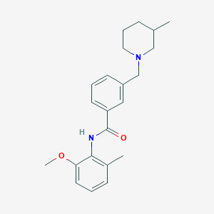 molecular formula C22H28N2O2 B4096776 N-(2-methoxy-6-methylphenyl)-3-[(3-methylpiperidin-1-yl)methyl]benzamide 