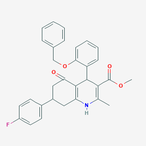 molecular formula C31H28FNO4 B4096789 methyl 4-[2-(benzyloxy)phenyl]-7-(4-fluorophenyl)-2-methyl-5-oxo-1,4,5,6,7,8-hexahydro-3-quinolinecarboxylate 