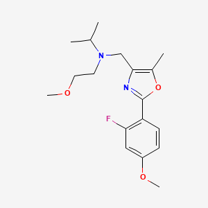 N-{[2-(2-fluoro-4-methoxyphenyl)-5-methyl-1,3-oxazol-4-yl]methyl}-N-(2-methoxyethyl)-2-propanamine