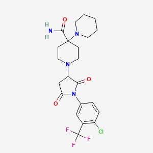 molecular formula C22H26ClF3N4O3 B4096813 1'-{1-[4-Chloro-3-(trifluoromethyl)phenyl]-2,5-dioxopyrrolidin-3-yl}-1,4'-bipiperidine-4'-carboxamide 