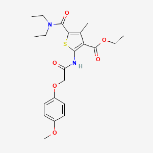 ETHYL 5-(DIETHYLCARBAMOYL)-2-[2-(4-METHOXYPHENOXY)ACETAMIDO]-4-METHYLTHIOPHENE-3-CARBOXYLATE