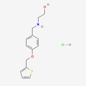 molecular formula C14H18ClNO2S B4096824 2-[[4-(Thiophen-2-ylmethoxy)phenyl]methylamino]ethanol;hydrochloride 