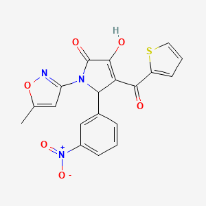 molecular formula C19H13N3O6S B4096826 3-hydroxy-1-(5-methyl-3-isoxazolyl)-5-(3-nitrophenyl)-4-(2-thienylcarbonyl)-1,5-dihydro-2H-pyrrol-2-one 