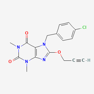 molecular formula C17H15ClN4O3 B4096868 7-(4-chlorobenzyl)-1,3-dimethyl-8-(2-propyn-1-yloxy)-3,7-dihydro-1H-purine-2,6-dione 