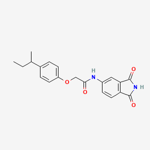 molecular formula C20H20N2O4 B4096874 2-[4-(butan-2-yl)phenoxy]-N-(1,3-dioxo-2,3-dihydro-1H-isoindol-5-yl)acetamide 