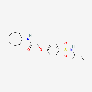 2-[4-(butan-2-ylsulfamoyl)phenoxy]-N-cycloheptylacetamide