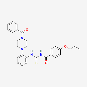 molecular formula C28H30N4O3S B4096889 N-[[2-(4-benzoylpiperazin-1-yl)phenyl]carbamothioyl]-4-propoxybenzamide 