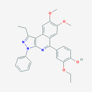 molecular formula C28H27N3O4 B409689 2-ethoxy-4-(1-ethyl-7,8-dimethoxy-3-phenyl-3H-pyrazolo[3,4-c]isoquinolin-5-yl)phenol 