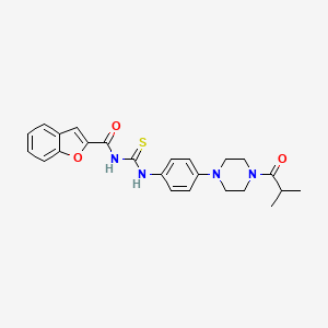 molecular formula C24H26N4O3S B4096891 N-({4-[4-(2-methylpropanoyl)piperazin-1-yl]phenyl}carbamothioyl)-1-benzofuran-2-carboxamide 