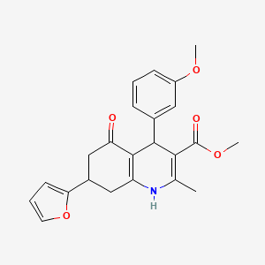 molecular formula C23H23NO5 B4096907 Methyl 7-(furan-2-yl)-4-(3-methoxyphenyl)-2-methyl-5-oxo-1,4,5,6,7,8-hexahydroquinoline-3-carboxylate 