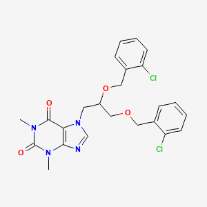 molecular formula C24H24Cl2N4O4 B4096915 7-{2,3-bis[(2-chlorobenzyl)oxy]propyl}-1,3-dimethyl-3,7-dihydro-1H-purine-2,6-dione 