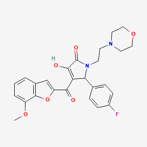 molecular formula C26H25FN2O6 B4096925 5-(4-fluorophenyl)-3-hydroxy-4-(7-methoxy-1-benzofuran-2-carbonyl)-1-[2-(morpholin-4-yl)ethyl]-2,5-dihydro-1H-pyrrol-2-one 