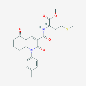 METHYL 2-{[1-(4-METHYLPHENYL)-2,5-DIOXO-1,2,5,6,7,8-HEXAHYDROQUINOLIN-3-YL]FORMAMIDO}-4-(METHYLSULFANYL)BUTANOATE