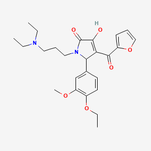 molecular formula C25H32N2O6 B4096964 1-[3-(Diethylamino)propyl]-5-(4-ethoxy-3-methoxyphenyl)-4-(2-furylcarbonyl)-3-hydroxy-3-pyrrolin-2-one 