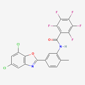 N-[5-(5,7-dichloro-1,3-benzoxazol-2-yl)-2-methylphenyl]-2,3,4,5,6-pentafluorobenzamide