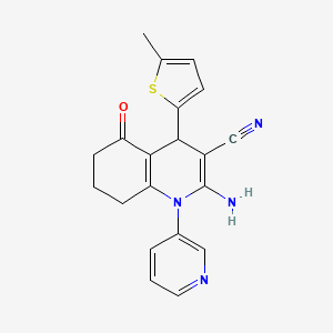 molecular formula C20H18N4OS B4096992 2-Amino-4-(5-methylthiophen-2-yl)-5-oxo-1-(pyridin-3-yl)-1,4,5,6,7,8-hexahydroquinoline-3-carbonitrile 