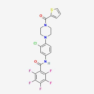 molecular formula C22H15ClF5N3O2S B4096993 N-{3-chloro-4-[4-(2-thienylcarbonyl)-1-piperazinyl]phenyl}-2,3,4,5,6-pentafluorobenzamide 