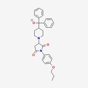 molecular formula C31H34N2O4 B4097006 3-{4-[Hydroxy(diphenyl)methyl]piperidin-1-yl}-1-(4-propoxyphenyl)pyrrolidine-2,5-dione 