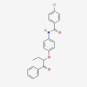 molecular formula C23H20ClNO3 B4097022 N-[4-(1-benzoylpropoxy)phenyl]-4-chlorobenzamide 