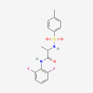 molecular formula C16H16F2N2O3S B4097040 N~1~-(2,6-difluorophenyl)-N~2~-[(4-methylphenyl)sulfonyl]alaninamide 