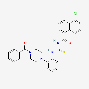 5-chloro-N-({2-[4-(phenylcarbonyl)piperazin-1-yl]phenyl}carbamothioyl)naphthalene-1-carboxamide