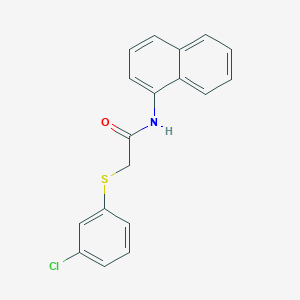 molecular formula C18H14ClNOS B4097052 2-[(3-chlorophenyl)thio]-N-1-naphthylacetamide 