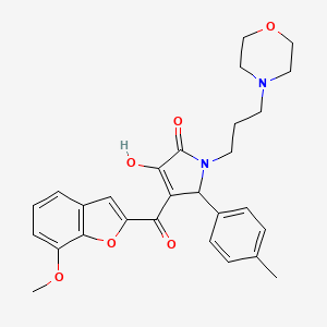 molecular formula C28H30N2O6 B4097058 3-hydroxy-4-[(7-methoxy-1-benzofuran-2-yl)carbonyl]-5-(4-methylphenyl)-1-[3-(morpholin-4-yl)propyl]-1,5-dihydro-2H-pyrrol-2-one 