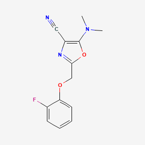 molecular formula C13H12FN3O2 B4097062 5-(dimethylamino)-2-[(2-fluorophenoxy)methyl]-1,3-oxazole-4-carbonitrile 