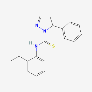 molecular formula C18H19N3S B4097084 N-(2-ethylphenyl)-5-phenyl-4,5-dihydro-1H-pyrazole-1-carbothioamide 