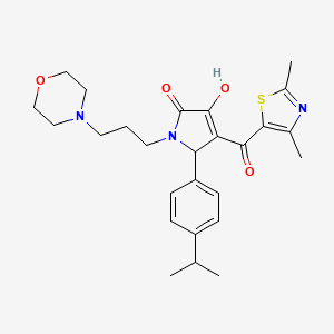 molecular formula C26H33N3O4S B4097087 4-[(2,4-dimethyl-1,3-thiazol-5-yl)carbonyl]-3-hydroxy-1-[3-(morpholin-4-yl)propyl]-5-[4-(propan-2-yl)phenyl]-1,5-dihydro-2H-pyrrol-2-one 