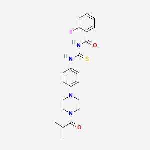 molecular formula C22H25IN4O2S B4097091 2-iodo-N-[[4-[4-(2-methylpropanoyl)piperazin-1-yl]phenyl]carbamothioyl]benzamide 