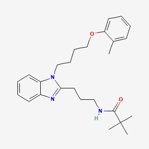 2,2-dimethyl-N-(3-{1-[4-(2-methylphenoxy)butyl]-1H-benzimidazol-2-yl}propyl)propanamide