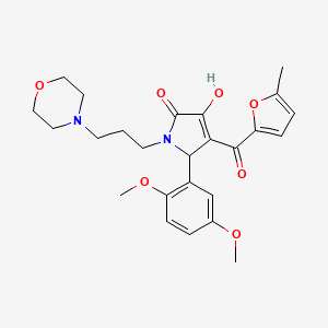 molecular formula C25H30N2O7 B4097110 5-(2,5-dimethoxyphenyl)-3-hydroxy-4-(5-methyl-2-furoyl)-1-[3-(4-morpholinyl)propyl]-1,5-dihydro-2H-pyrrol-2-one 