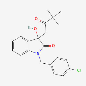 molecular formula C21H22ClNO3 B4097113 1-(4-chlorobenzyl)-3-(3,3-dimethyl-2-oxobutyl)-3-hydroxy-1,3-dihydro-2H-indol-2-one 