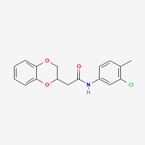 molecular formula C17H16ClNO3 B4097121 N-(3-chloro-4-methylphenyl)-2-(2,3-dihydro-1,4-benzodioxin-3-yl)acetamide 