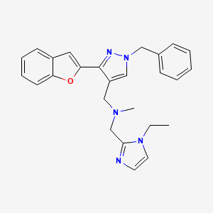 1-[3-(1-benzofuran-2-yl)-1-benzyl-1H-pyrazol-4-yl]-N-[(1-ethyl-1H-imidazol-2-yl)methyl]-N-methylmethanamine