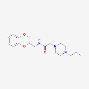 molecular formula C18H27N3O3 B4097130 N-(2,3-dihydro-1,4-benzodioxin-2-ylmethyl)-2-(4-propyl-1-piperazinyl)acetamide 