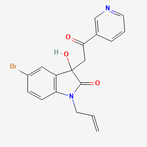 5-bromo-3-hydroxy-3-[2-oxo-2-(pyridin-3-yl)ethyl]-1-(prop-2-en-1-yl)-1,3-dihydro-2H-indol-2-one