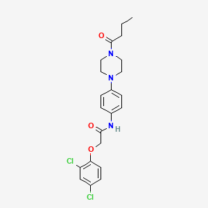 molecular formula C22H25Cl2N3O3 B4097161 N-[4-(4-butanoylpiperazin-1-yl)phenyl]-2-(2,4-dichlorophenoxy)acetamide 