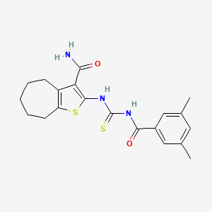 molecular formula C20H23N3O2S2 B4097169 2-({[(3,5-dimethylbenzoyl)amino]carbonothioyl}amino)-5,6,7,8-tetrahydro-4H-cyclohepta[b]thiophene-3-carboxamide 