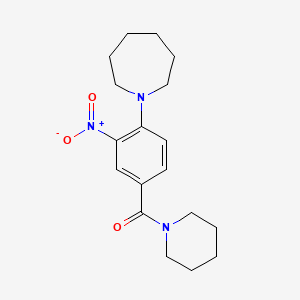 molecular formula C18H25N3O3 B4097172 [4-(Azepan-1-yl)-3-nitrophenyl]-piperidin-1-ylmethanone 