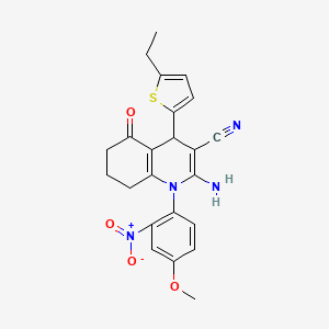 2-amino-4-(5-ethyl-2-thienyl)-1-(4-methoxy-2-nitrophenyl)-5-oxo-1,4,5,6,7,8-hexahydro-3-quinolinecarbonitrile