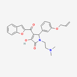 molecular formula C26H26N2O5 B4097184 4-(1-benzofuran-2-carbonyl)-1-[2-(dimethylamino)ethyl]-3-hydroxy-5-[3-(prop-2-en-1-yloxy)phenyl]-2,5-dihydro-1H-pyrrol-2-one 