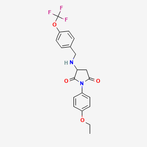 molecular formula C20H19F3N2O4 B4097188 1-(4-Ethoxyphenyl)-3-{[4-(trifluoromethoxy)benzyl]amino}pyrrolidine-2,5-dione 