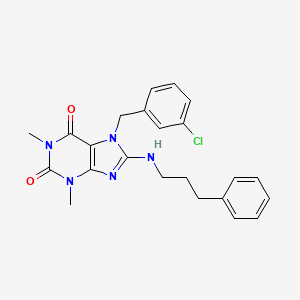 7-[(3-chlorophenyl)methyl]-1,3-dimethyl-8-[(3-phenylpropyl)amino]-2,3,6,7-tetrahydro-1H-purine-2,6-dione