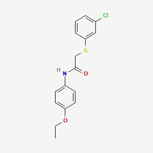 molecular formula C16H16ClNO2S B4097204 2-[(3-chlorophenyl)thio]-N-(4-ethoxyphenyl)acetamide 