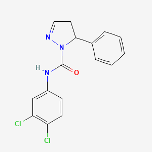 molecular formula C16H13Cl2N3O B4097207 N-(3,4-dichlorophenyl)-5-phenyl-4,5-dihydro-1H-pyrazole-1-carboxamide 