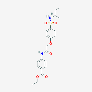 molecular formula C21H26N2O6S B4097211 ethyl 4-[({4-[(sec-butylamino)sulfonyl]phenoxy}acetyl)amino]benzoate 