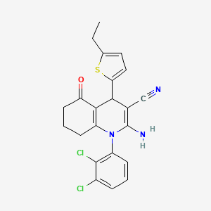 molecular formula C22H19Cl2N3OS B4097255 2-amino-1-(2,3-dichlorophenyl)-4-(5-ethyl-2-thienyl)-5-oxo-1,4,5,6,7,8-hexahydro-3-quinolinecarbonitrile 